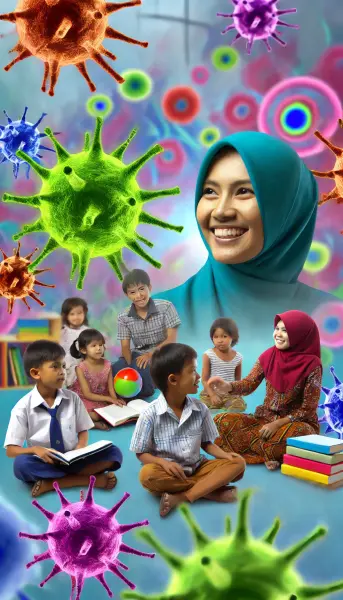 2. Sistem imun yang kuat dengan visualisasi sel-sel imun yang aktif