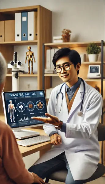 2. Seorang dokter yang sedang menjelaskan tentang transfer factor