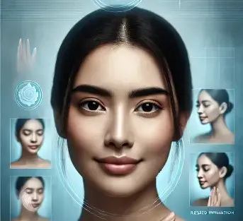 Seorang wanita dengan wajah yang tenang